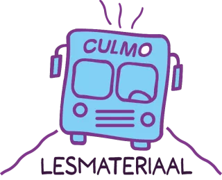 Beeldmerk Lesmateriaal Culturele Mobiliteit Drenthe po 5-8 - gele bus als strip